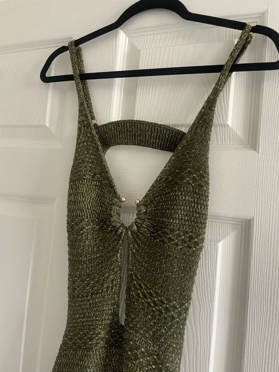 NWT Fashion Nova Ibiza Metallic Crochet Maxi Dress - medium - Picture 4 of 7